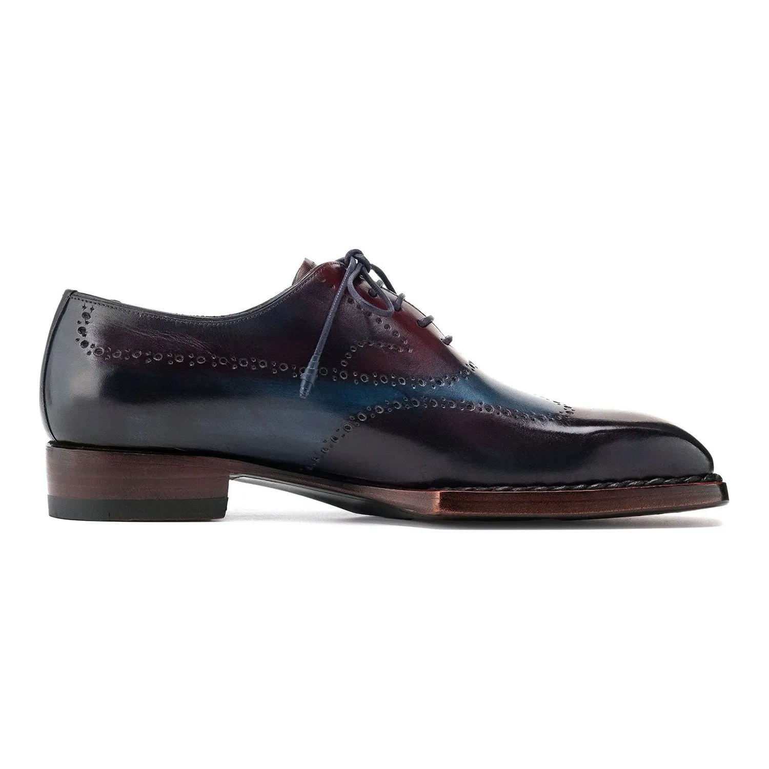 Paul Parkman Men's Shoes Hand-Painted Leather Goodyear Welted Wingtip Oxfords (PM6445)