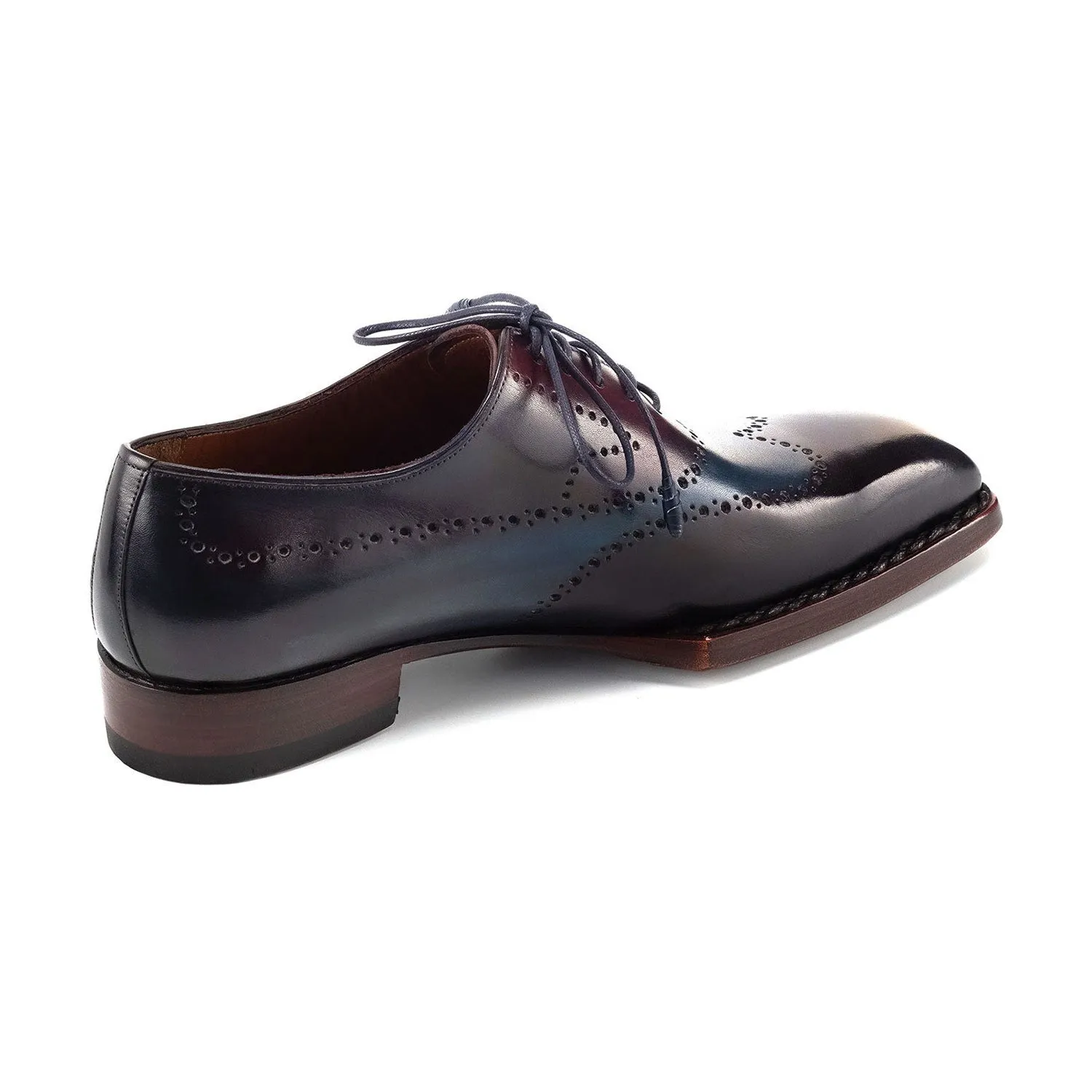 Paul Parkman Men's Shoes Hand-Painted Leather Goodyear Welted Wingtip Oxfords (PM6445)