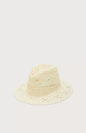 Perforated Straw Hat - Cream