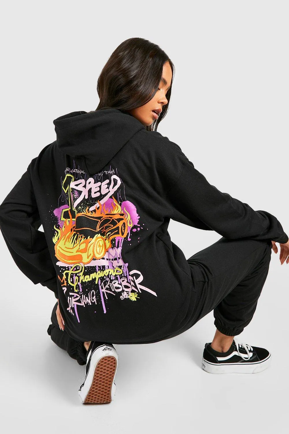 Petite Graffiti Slogan Printed Tracksuit