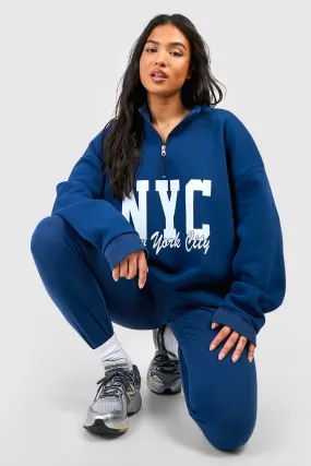 Petite Nyc Half Zip Legging Tracksuit