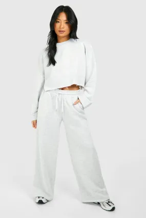 Petite Oversized Cropped Sweatshirt  Wide Leg Tracksuit