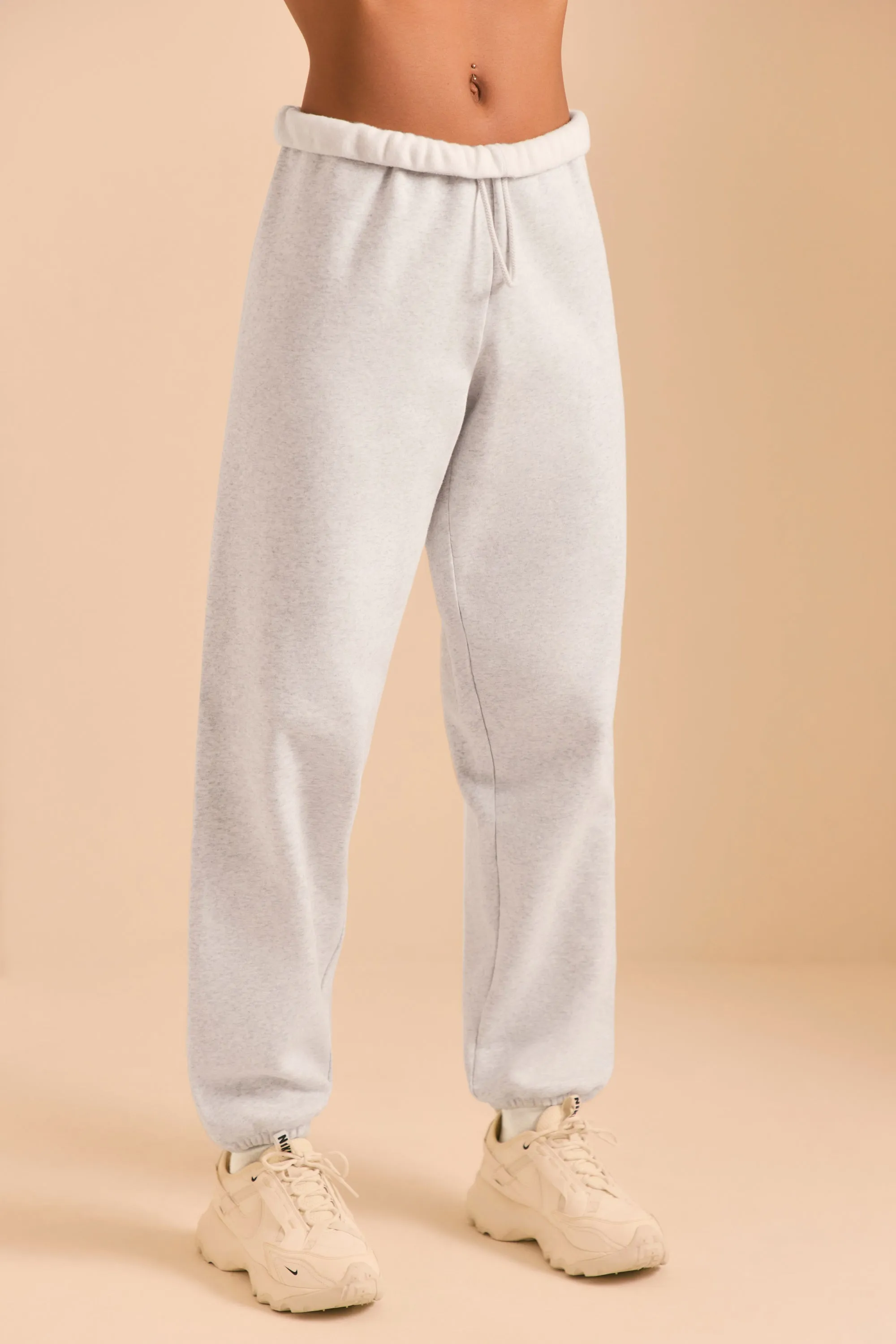 Petite Relaxed Fit Joggers in Heather Grey