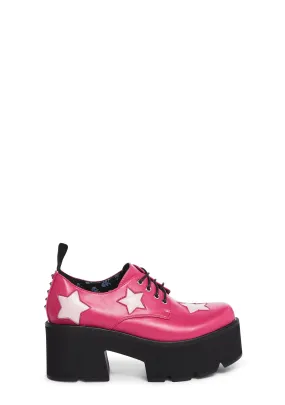 Pink Starry Skies Platform Oxfords