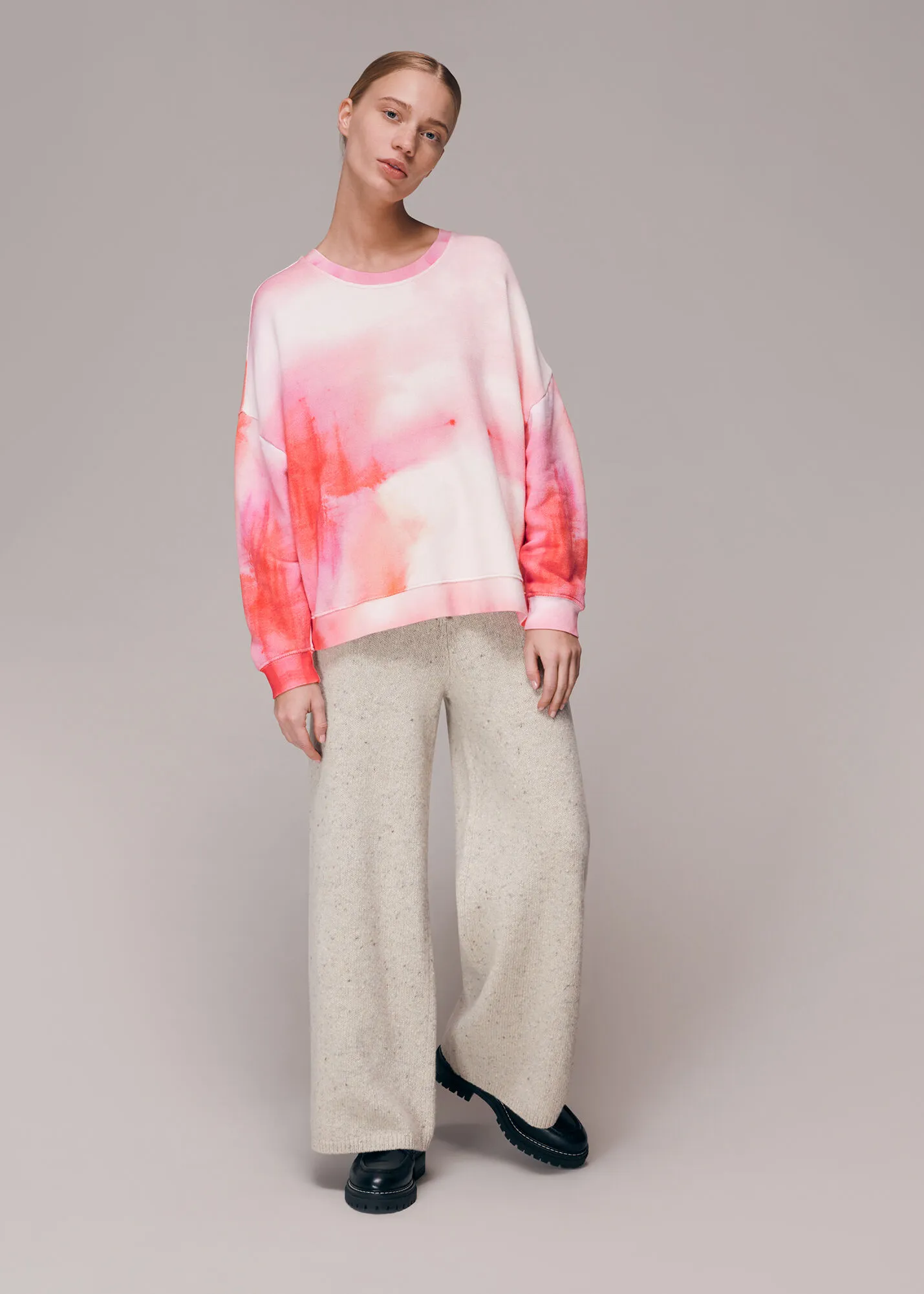 Pink Tie Dye Cotton Sweatshirt