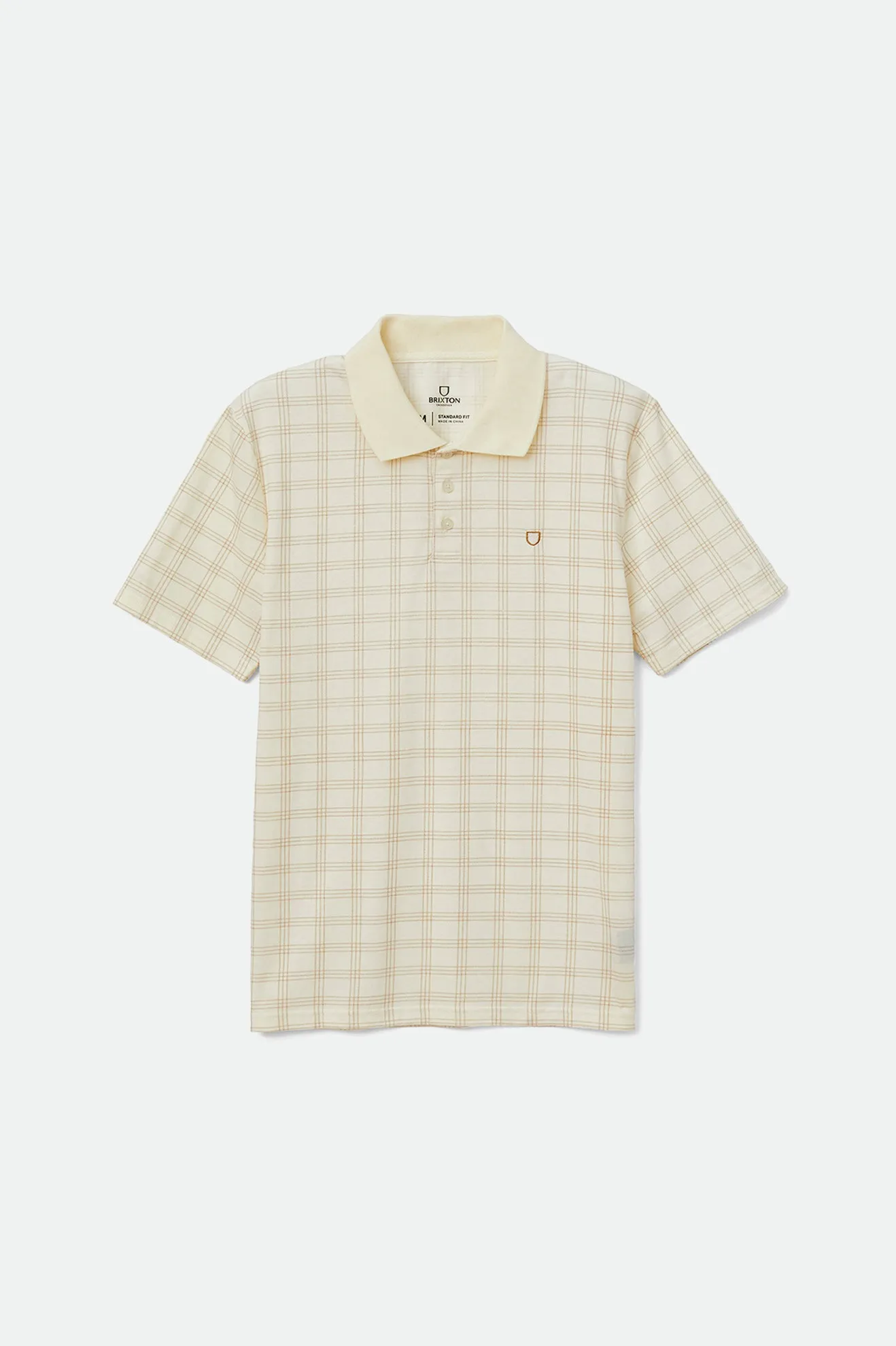 Plaid Utility S/S Polo Knit - Off White/Lion