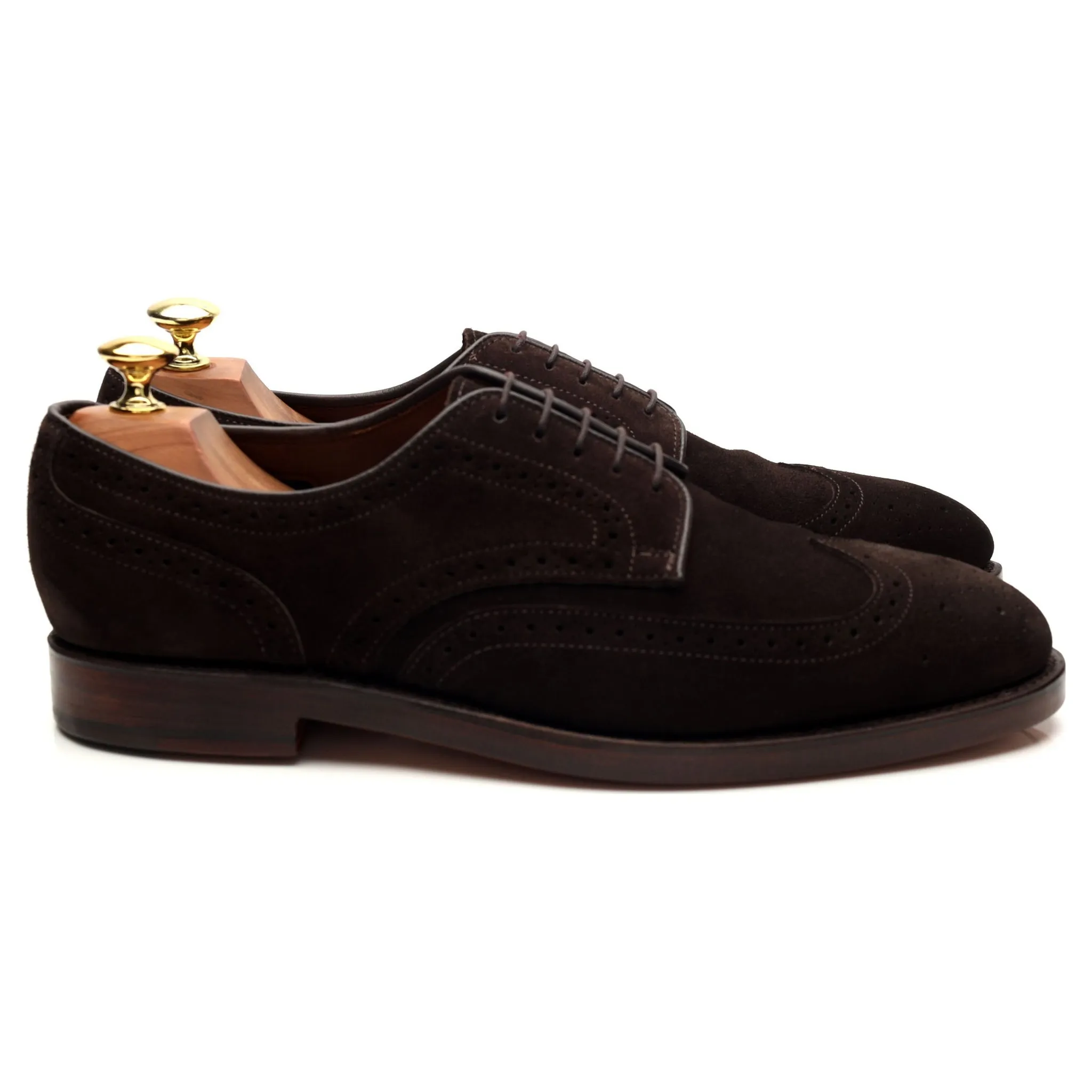 'Players' Dark Brown Suede Derby Brogue UK 8 US 9 D