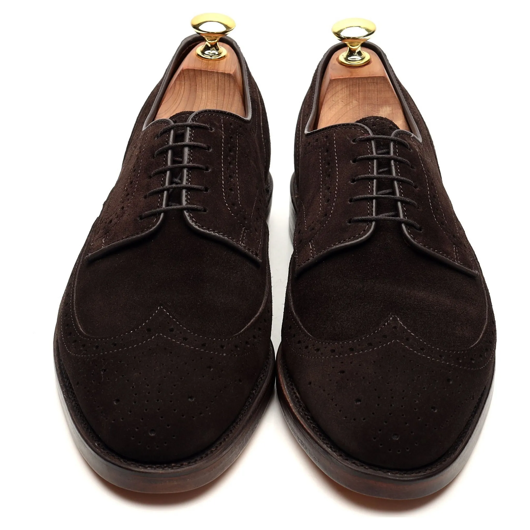 'Players' Dark Brown Suede Derby Brogue UK 8 US 9 D