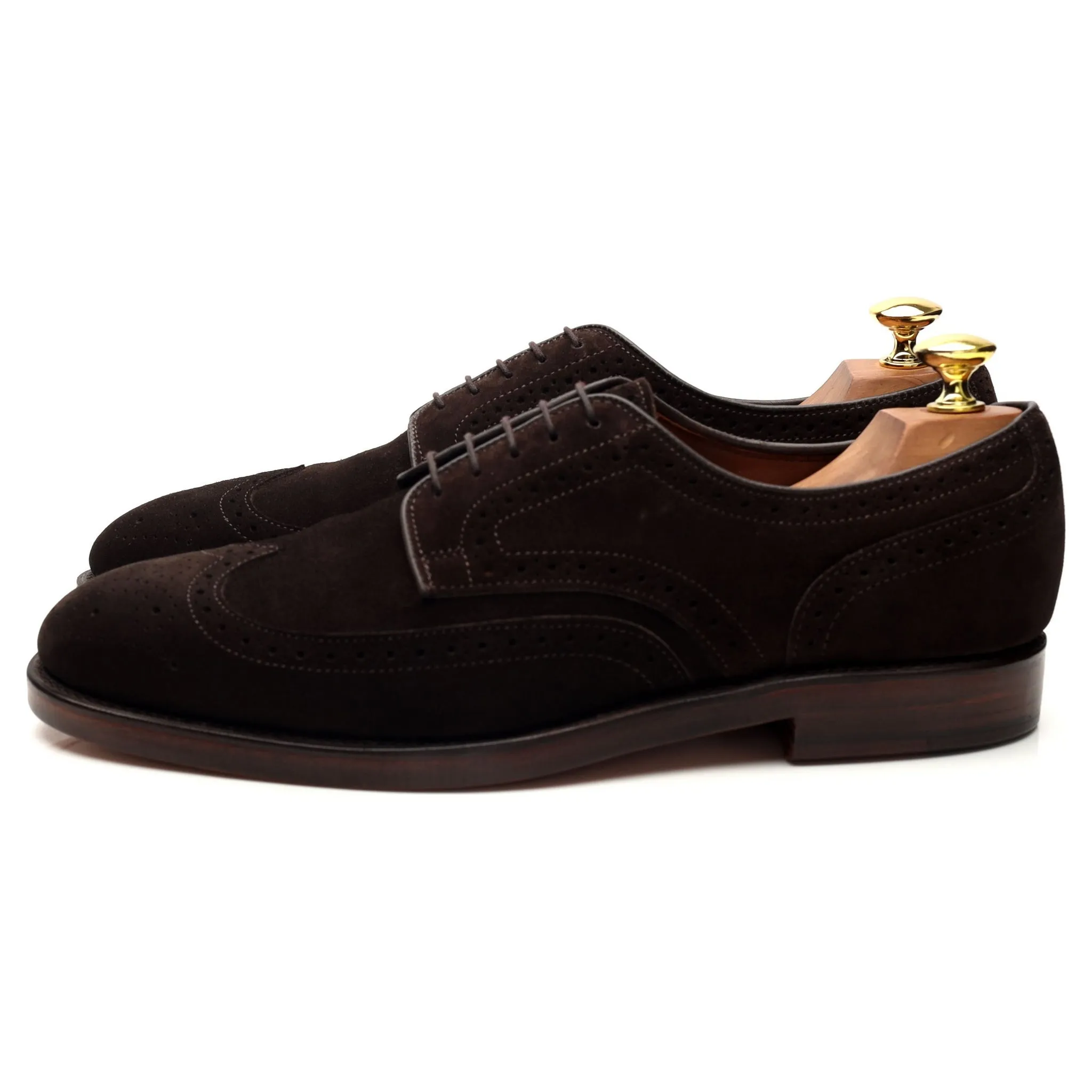 'Players' Dark Brown Suede Derby Brogue UK 8 US 9 D