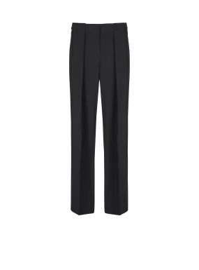 Pleated grain de poudre trousers