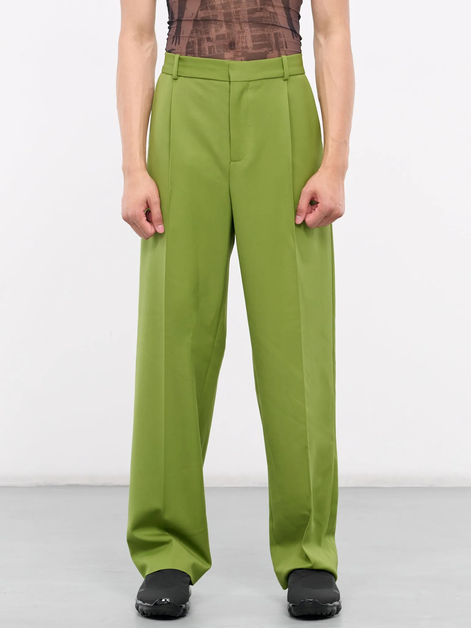 Pleated Trousers (241-M5030-W118-LIME)