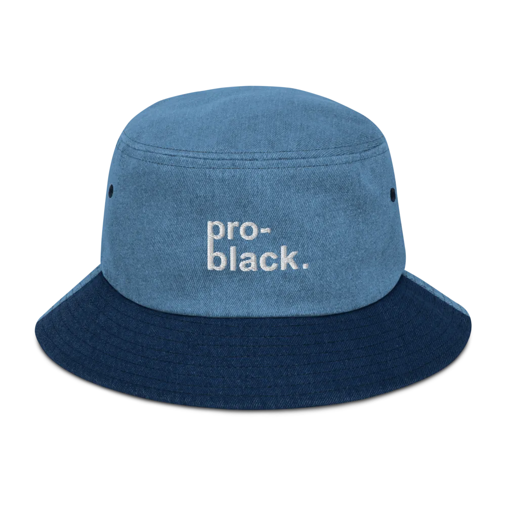 Pro-Black Denim Bucket Hat