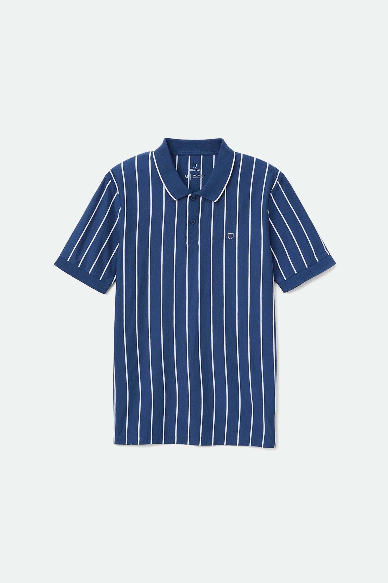 Proper Vertical S/S Polo Knit - Joe Blue/White