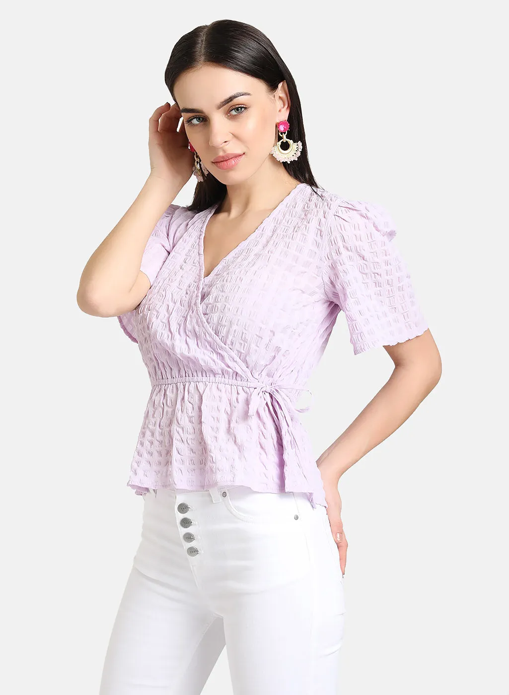 Peplum Top with Puff Sleeves - Shop Now.