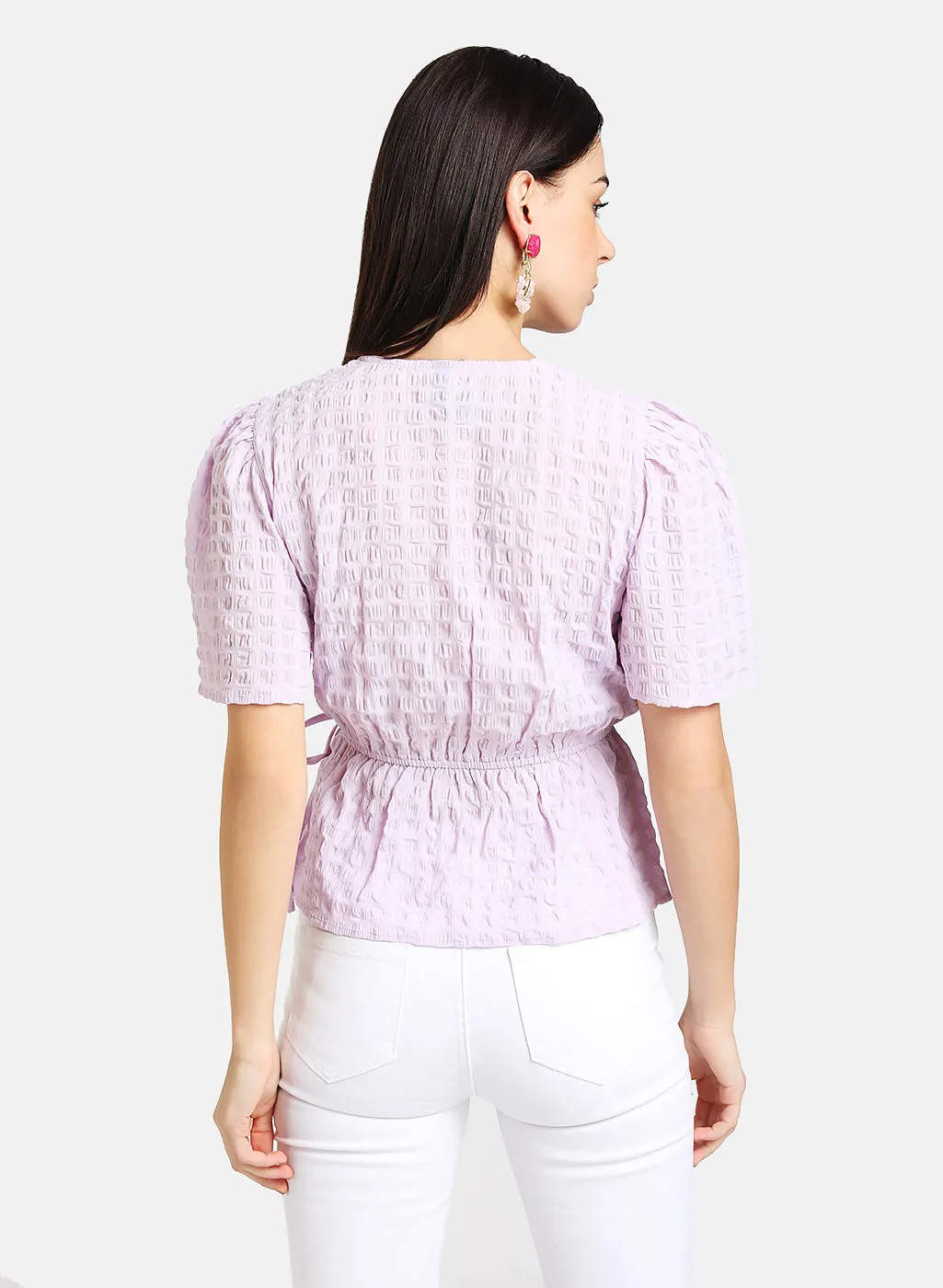 Peplum Top with Puff Sleeves - Shop Now.