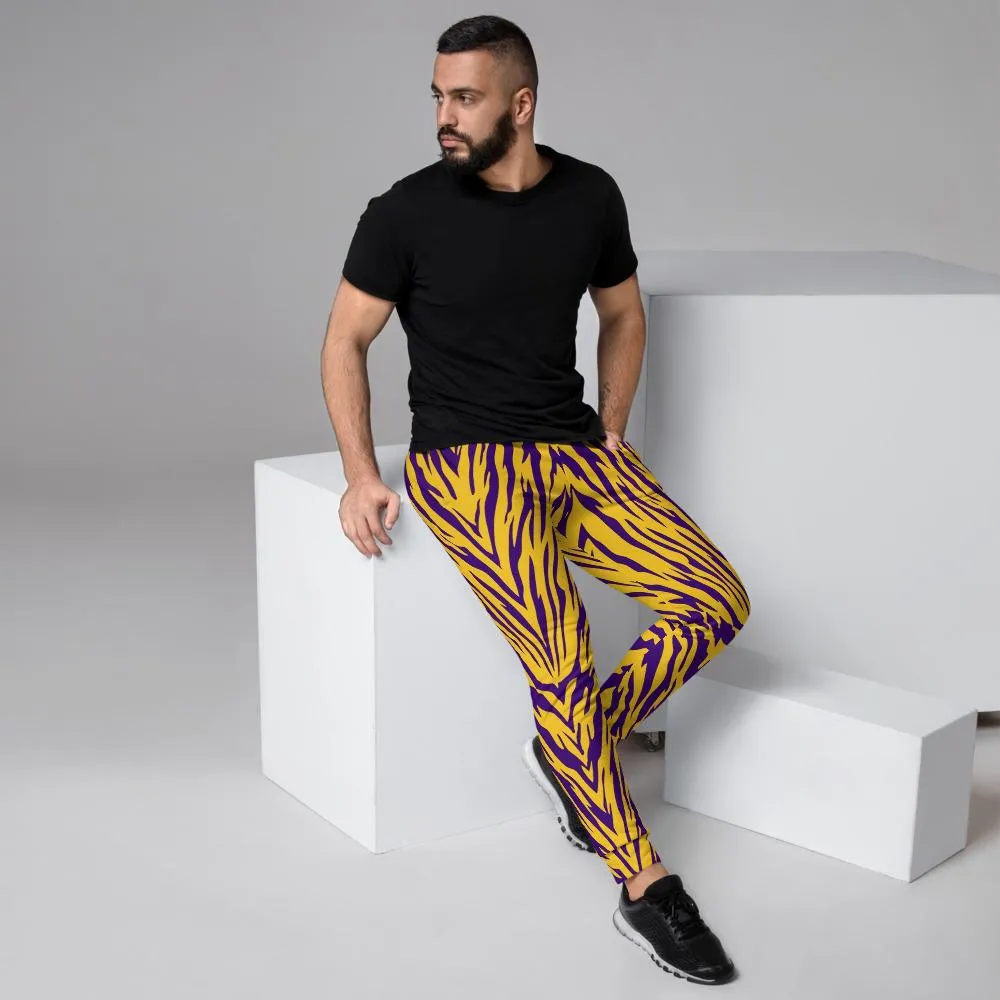 Purple and Gold Tiger Striped Slim Fit Men's Joggers