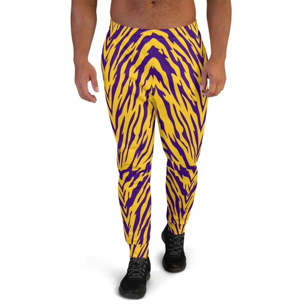 Purple and Gold Tiger Striped Slim Fit Men's Joggers