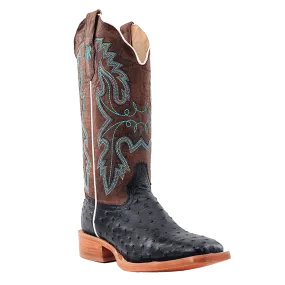 R. Watson Black Full Quill Ostrich Boots for Women