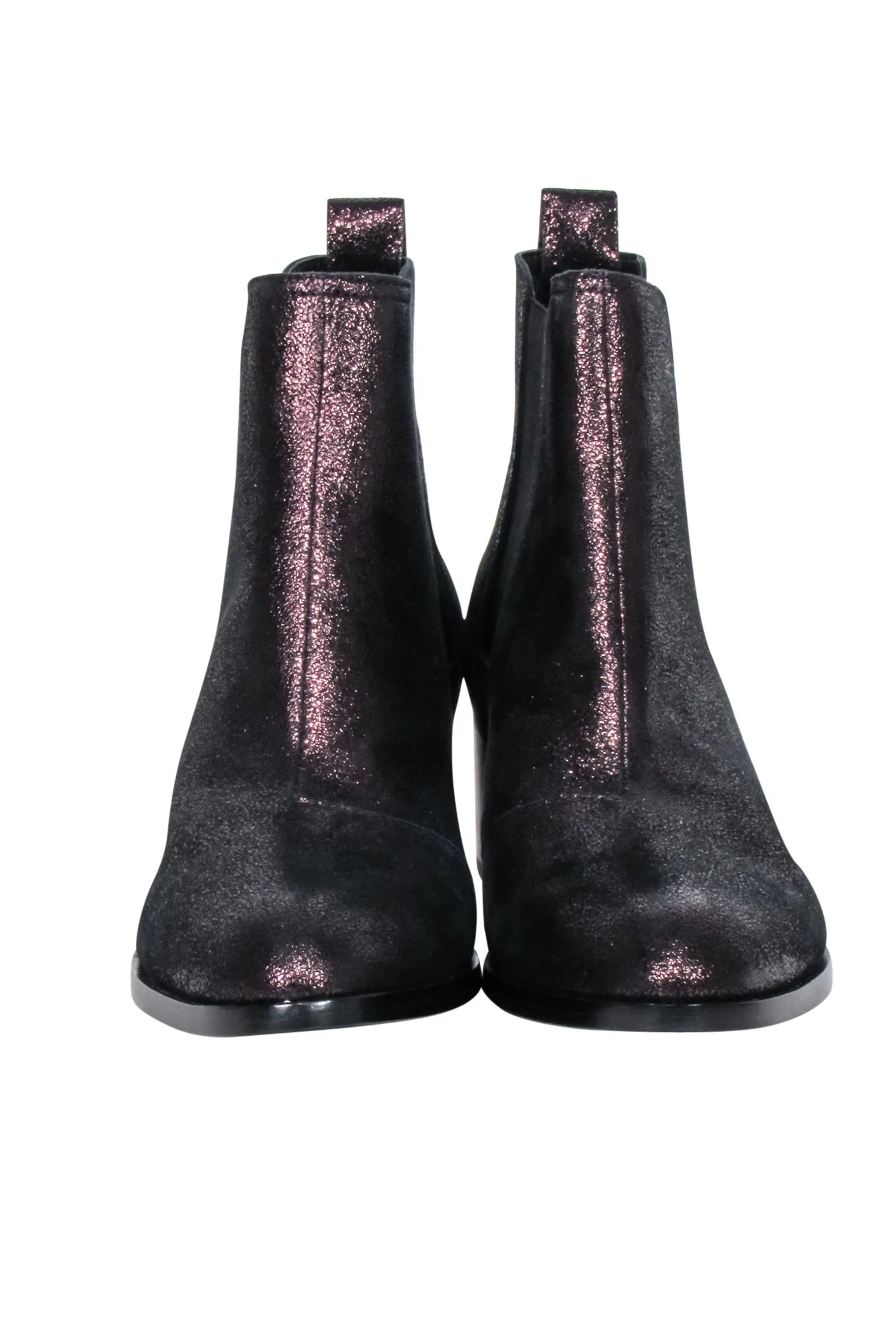 Rag & Bone - Black Oil Slick Iridescent Shimmer Short Boots Sz 8.5