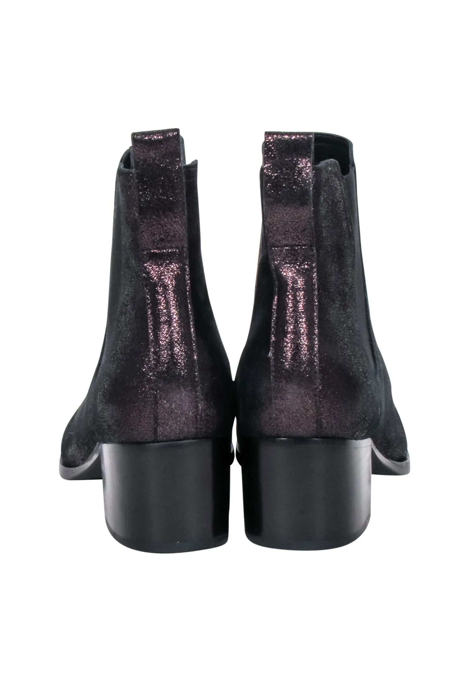 Rag & Bone - Black Oil Slick Iridescent Shimmer Short Boots Sz 8.5