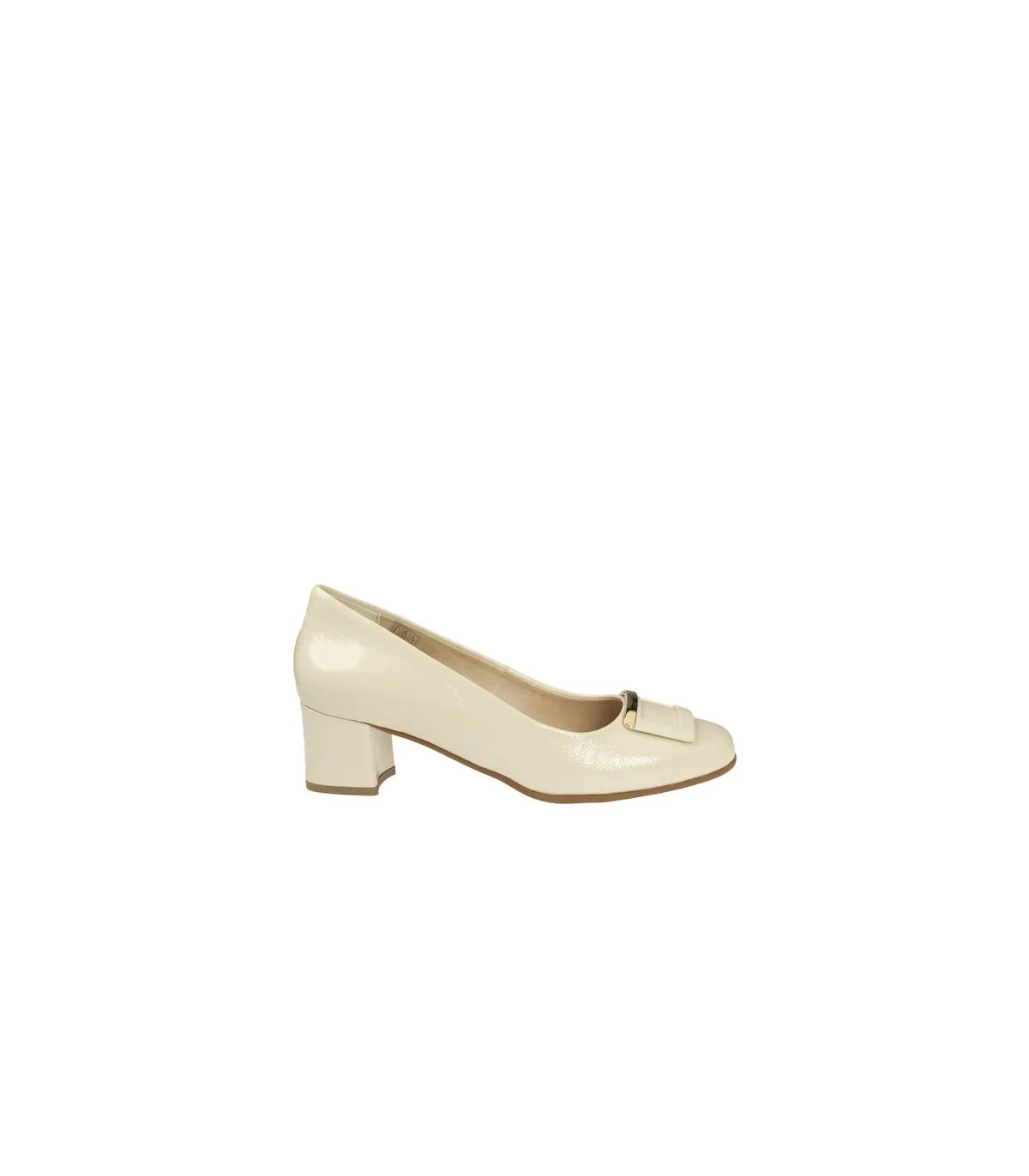 Ragazza Leather Heels- Beige Patent Leather 043