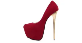 Red Gold Stiletto Stage Shoes