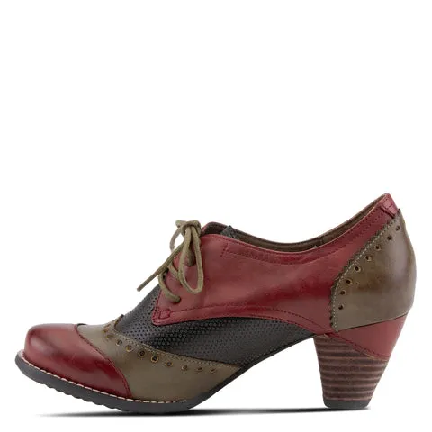 Red Women's Bardot Heeled Oxfords by L'Artiste