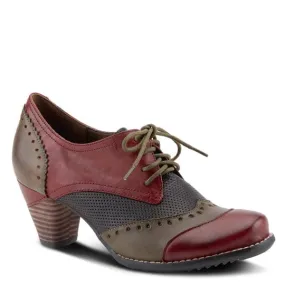 Red Women's Bardot Heeled Oxfords by L'Artiste