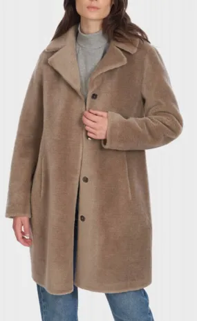 100% taupe wool Reversible Coat 64006