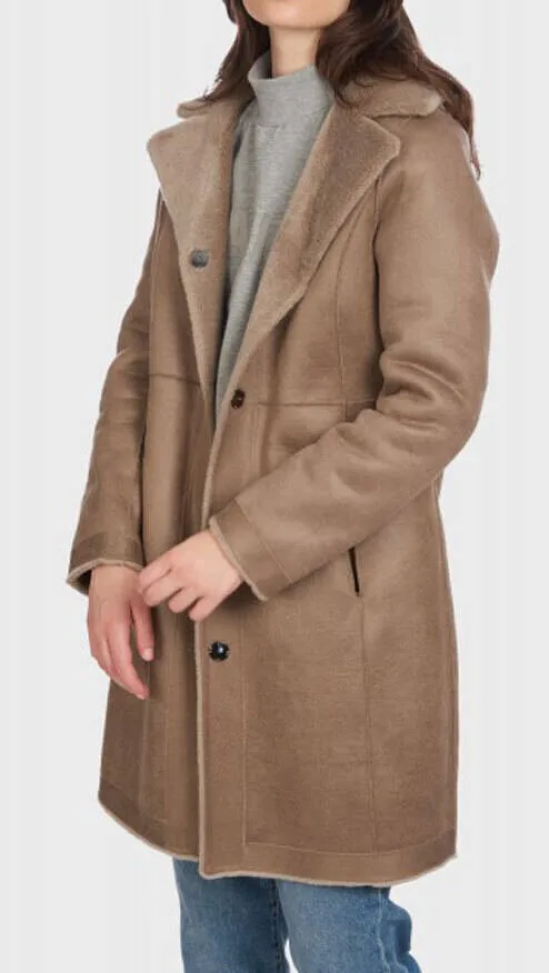 100% taupe wool Reversible Coat 64006