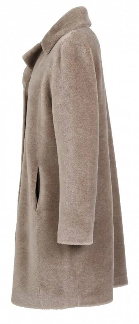 100% taupe wool Reversible Coat 64006