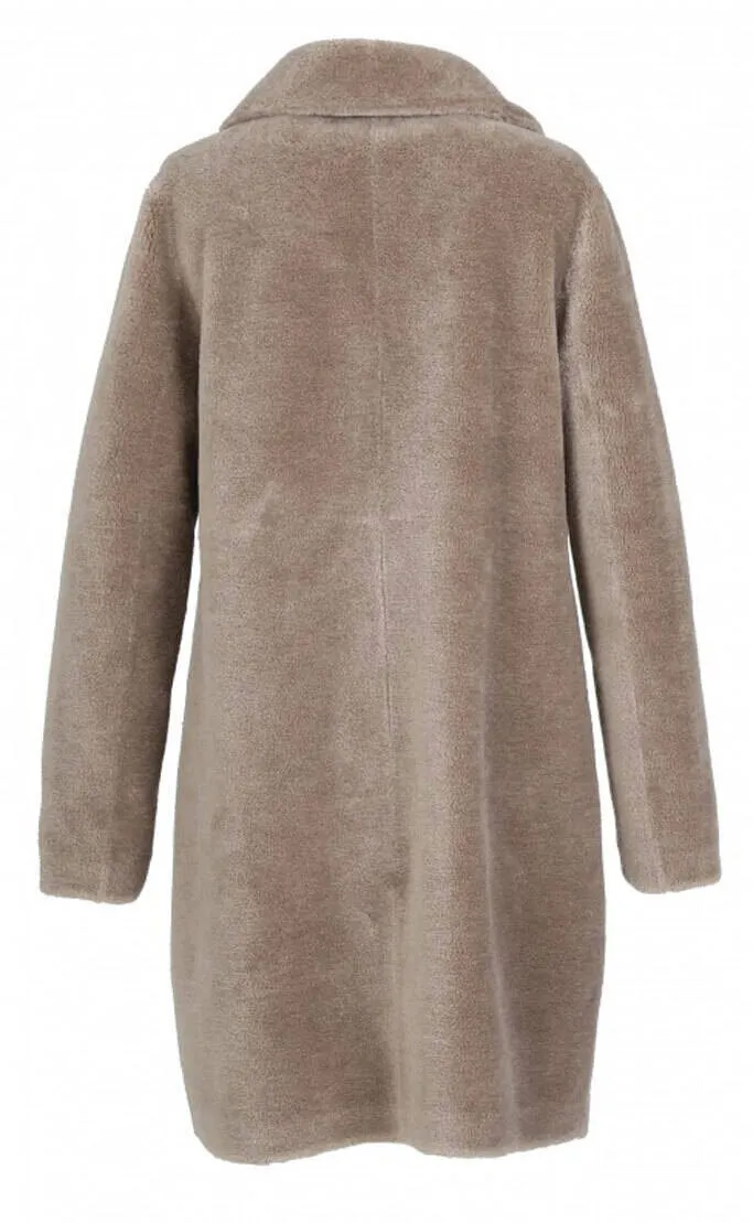 100% taupe wool Reversible Coat 64006