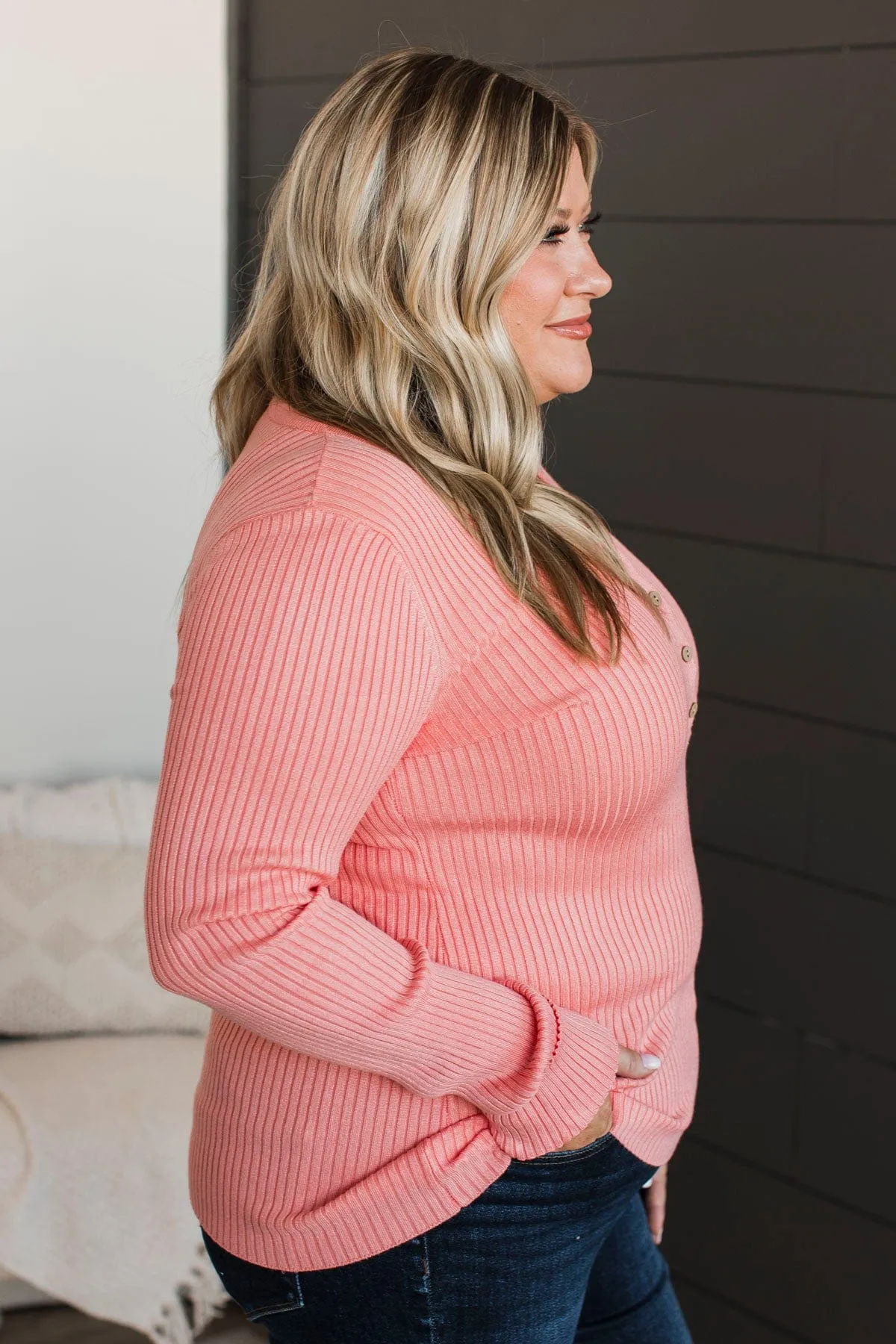 Ribbed Knit Bubblegum Top - Impressive and Trendy