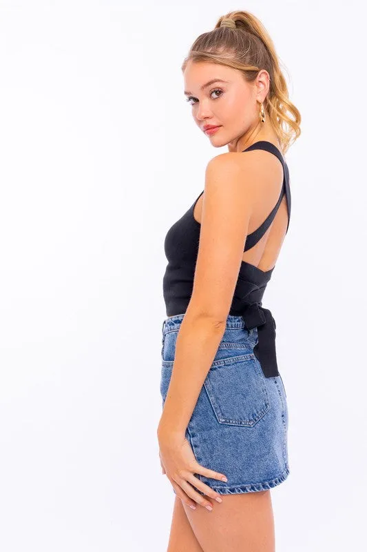 Ribbed Knit Cami Crop Top