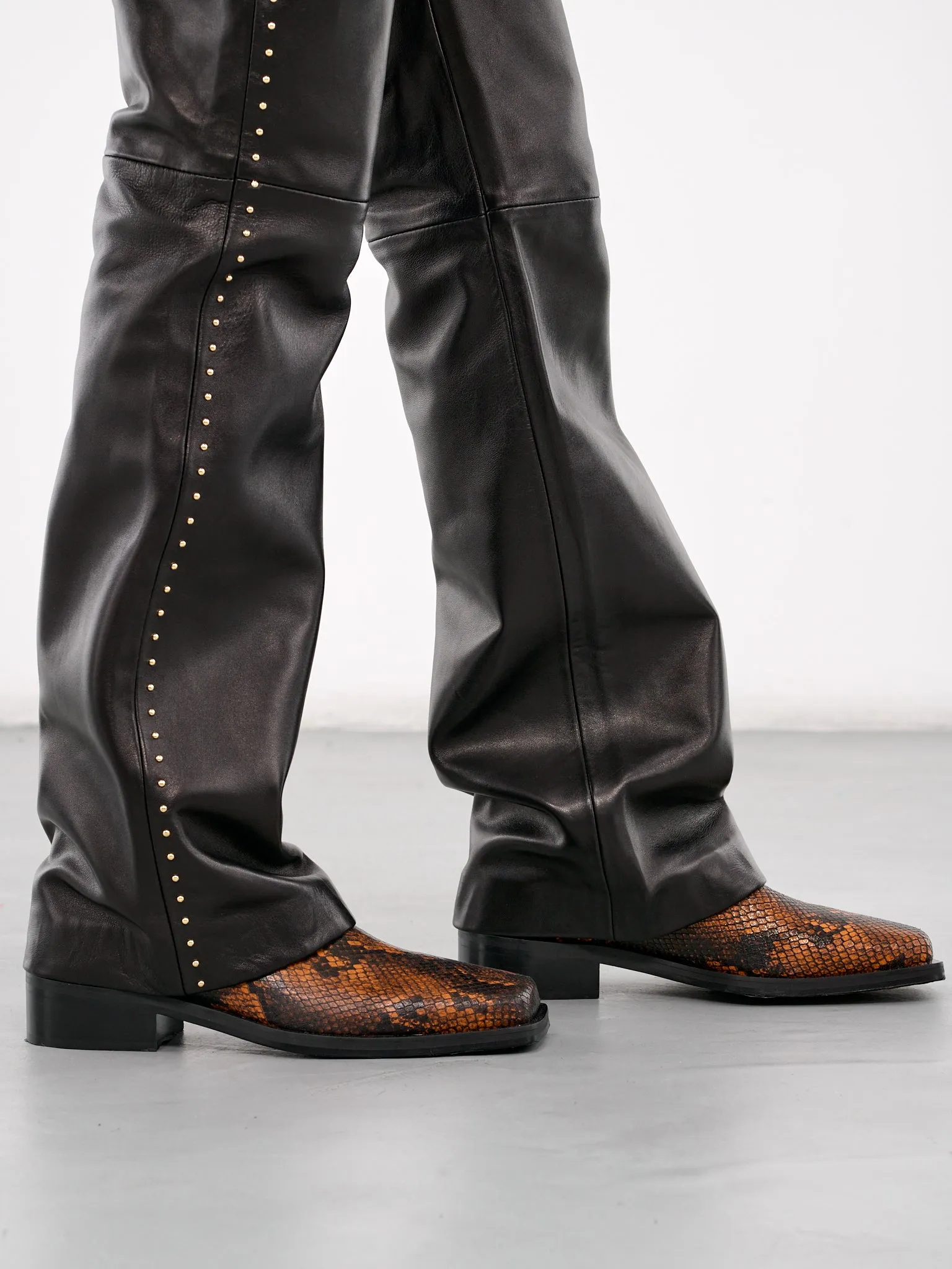 Rick Leather Boots (RICK-M24L840-BROWN-SNAKE)