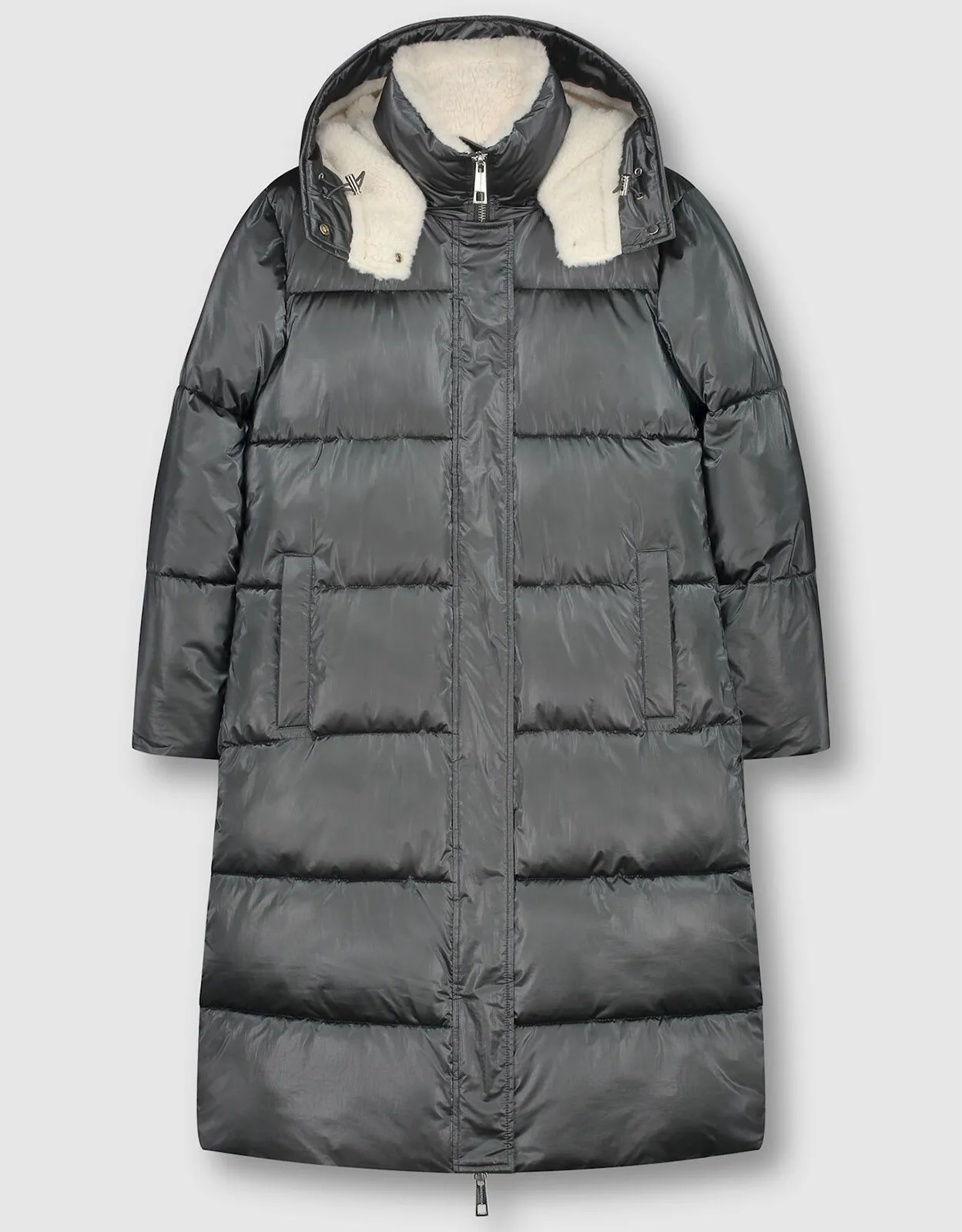 Metallic Grey Padded Coat by Rino and Pelle