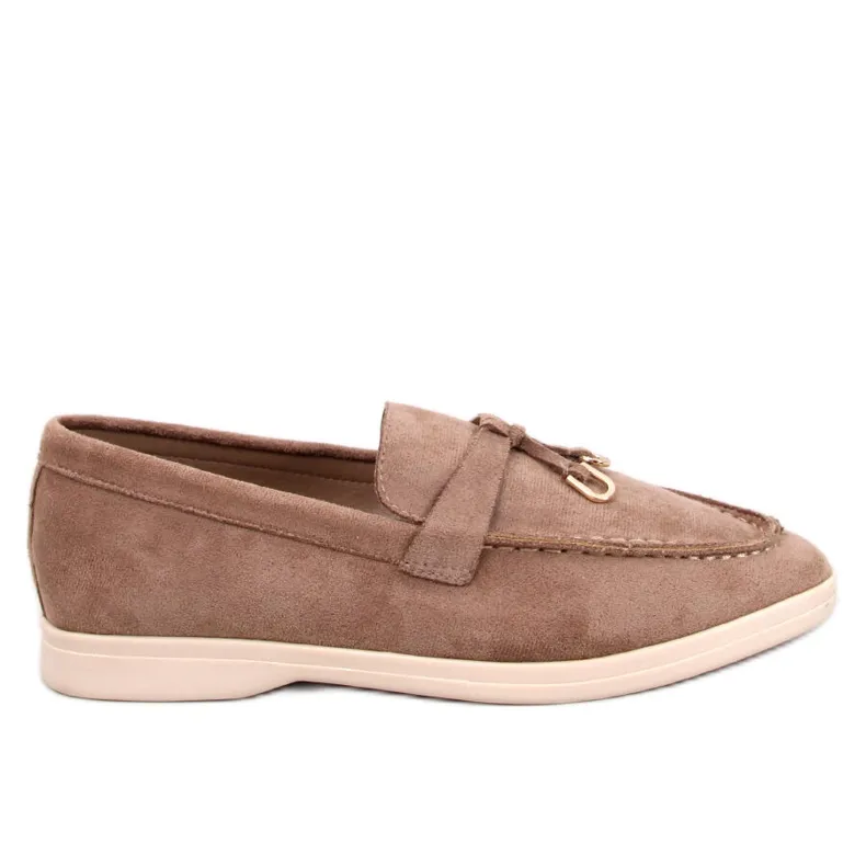 Brown Suede Moccasins by Robins in Khaki Color