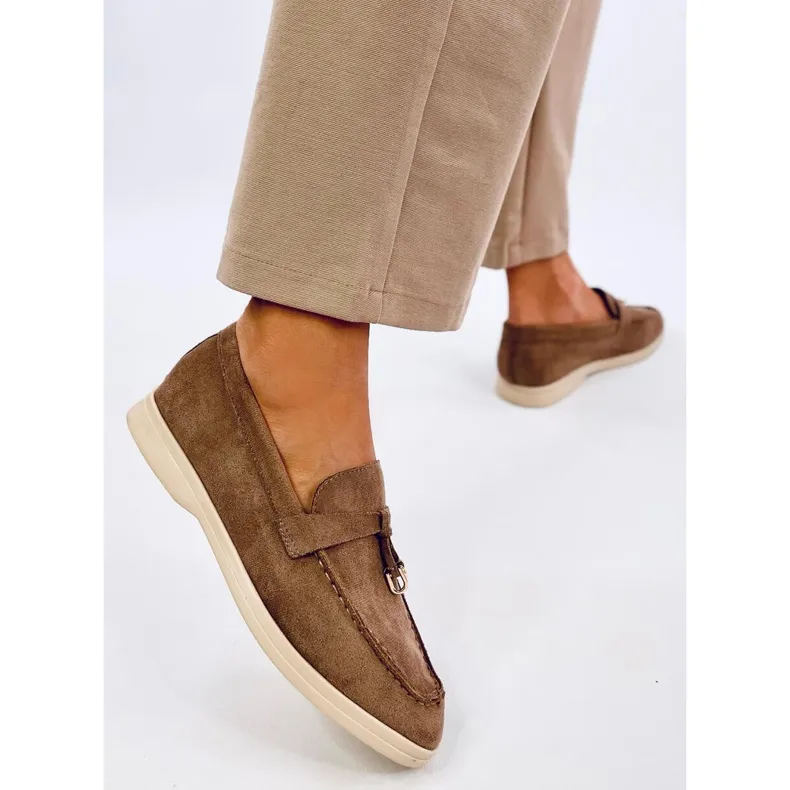 Brown Suede Moccasins by Robins in Khaki Color