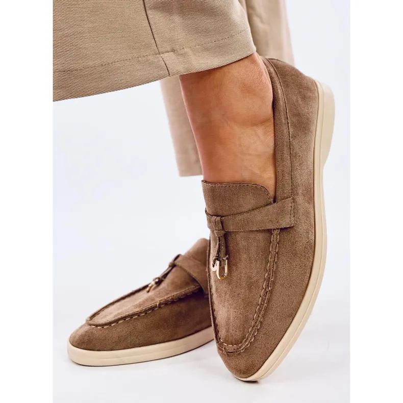 Brown Suede Moccasins by Robins in Khaki Color