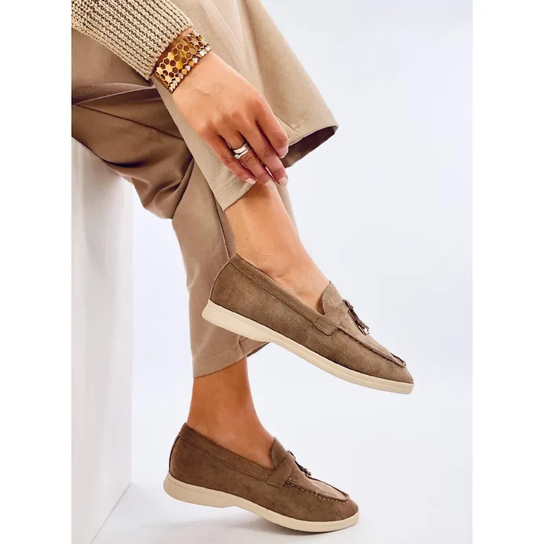 Brown Suede Moccasins by Robins in Khaki Color