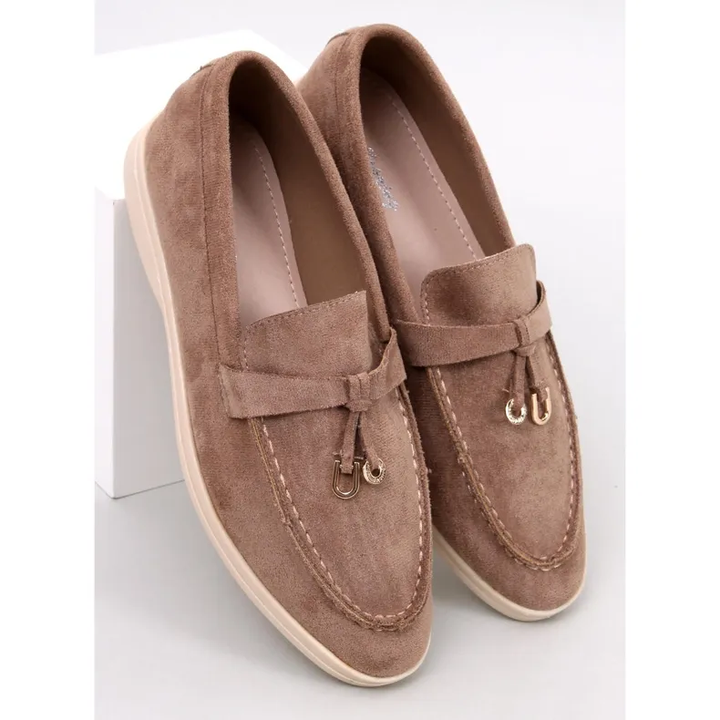 Brown Suede Moccasins by Robins in Khaki Color