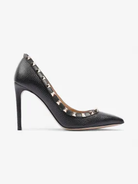 Rockstud Heels 100 Black Leather EU 37.5 UK 4.5