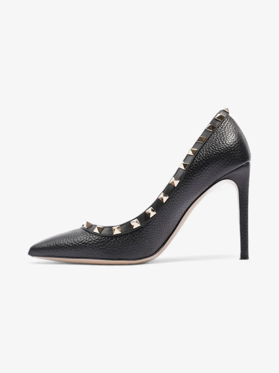 Rockstud Heels 100 Black Leather EU 37.5 UK 4.5