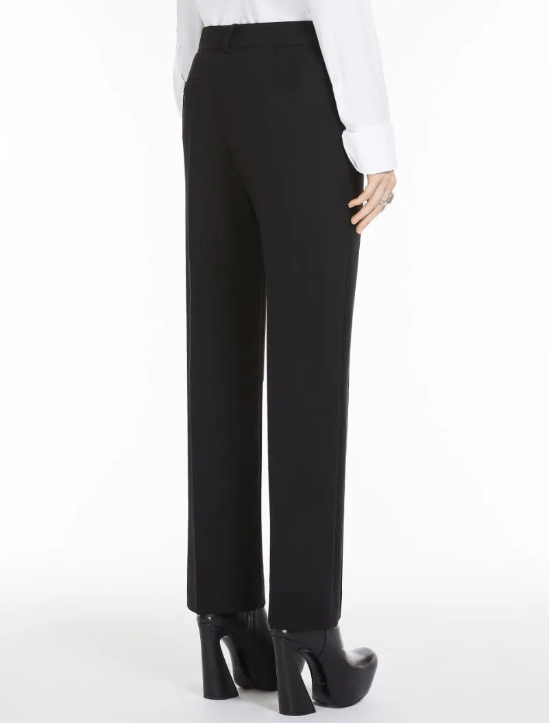 ROMAGNA Slim-fit stretch wool trousers, black