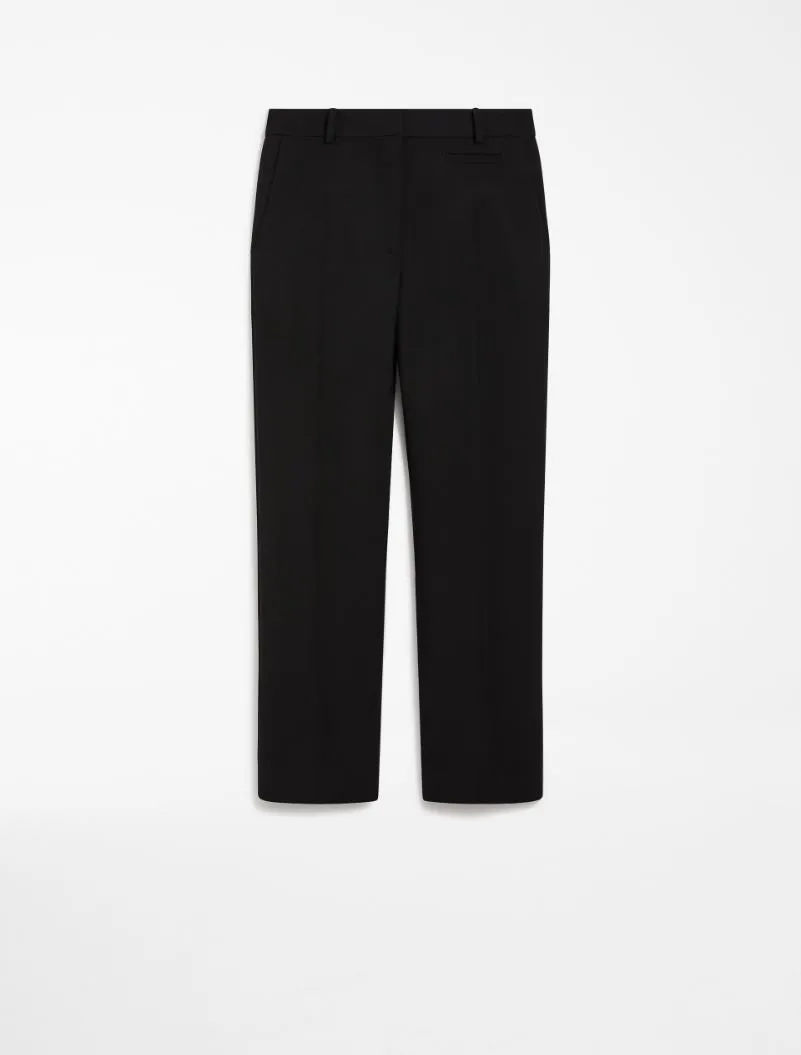 ROMAGNA Slim-fit stretch wool trousers, black