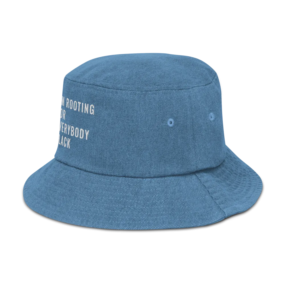 Rooting For Everyone Black Denim Bucket Hat