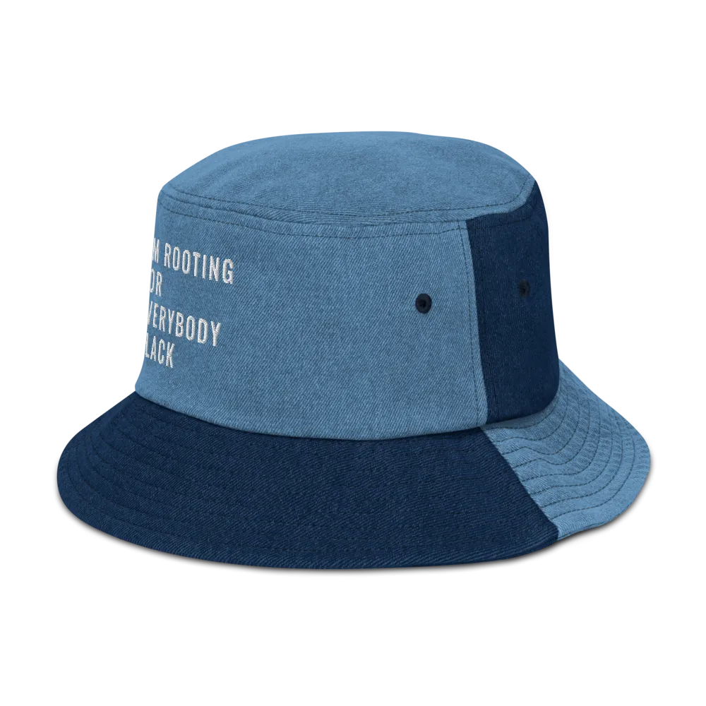 Rooting For Everyone Black Denim Bucket Hat