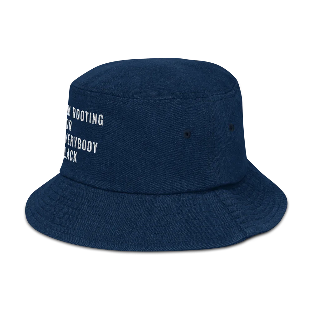 Rooting For Everyone Black Denim Bucket Hat