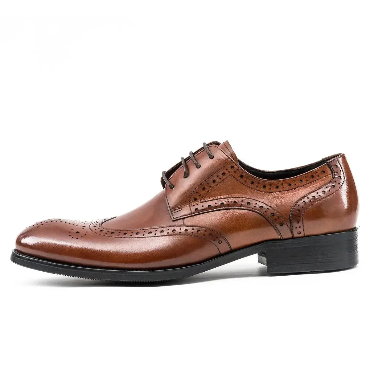 Ryno - Brogue Derby leather dress shoes for men