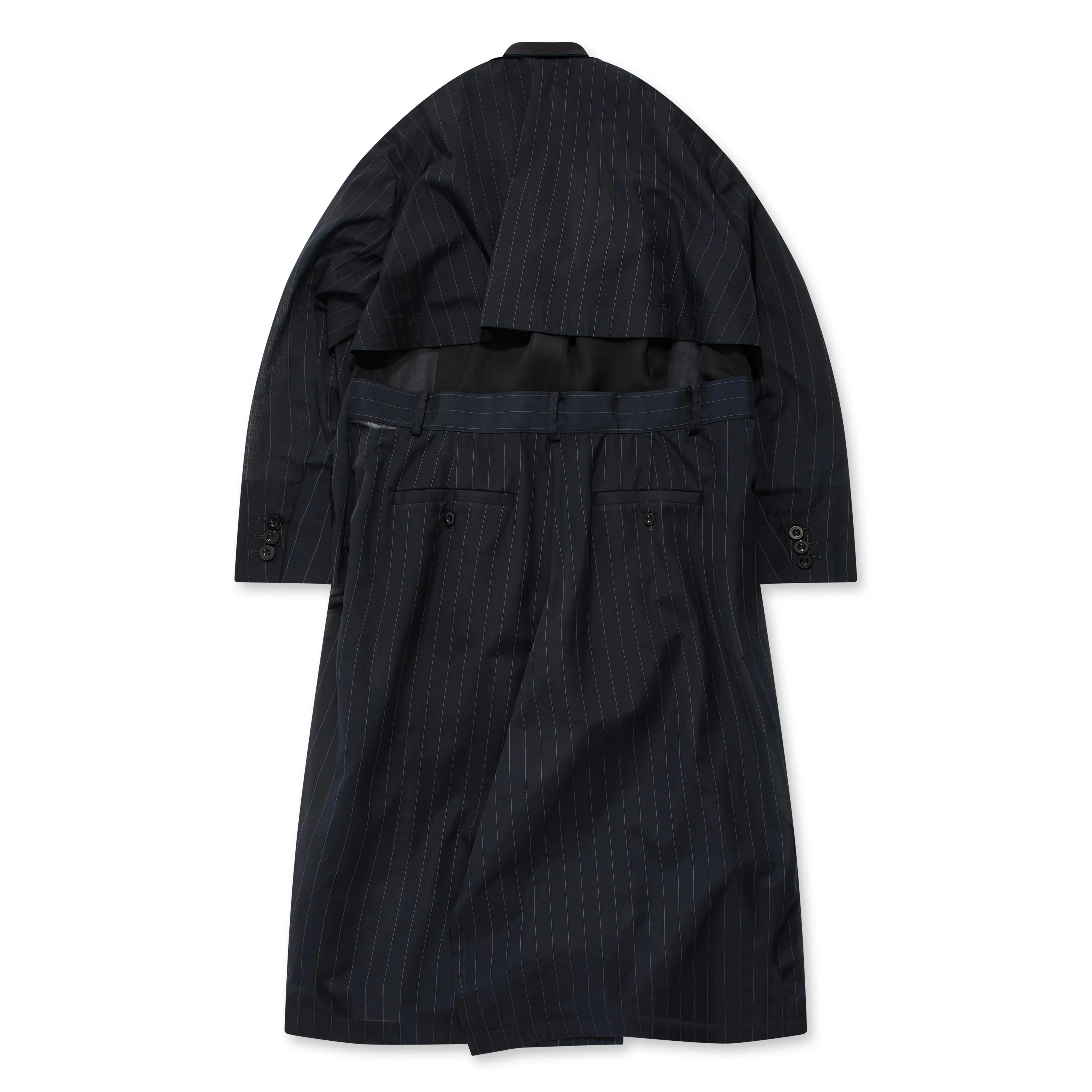 Sacai  Women'S Chalk Stripe Coat Navy 